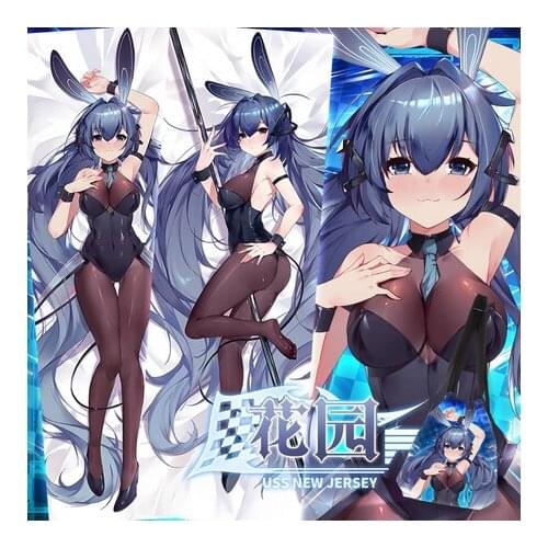 NEW Japanese Anime Game Azur Lane USS NEW JERSEY Bunny Girl Dakimakura 2WAY Hugging Body Pillow Case Otaku Pillow Cushion Cover