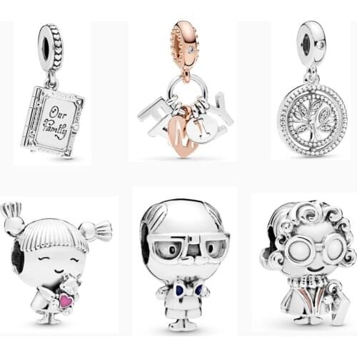 New Charms Sweet Family Bead Book Girl Fit Original Pandora Bracelets Silver 925 bracelet Necklace Trinket DIY Jewelry Making