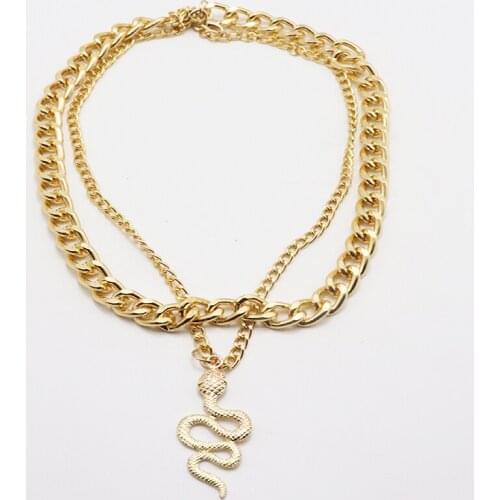 ZV Couple heart necklace Cute Cartoon Snake Pendant Simple personality color Gold animal Necklace Jewelry Gift for girl