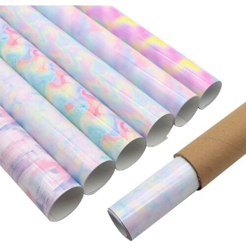 Permanent Vinyl Sheets Heat Transfer Vinyl HTV 6pcs Tie Dye Pattern Iron on Adhesive Vinyl for T-Shirts Craft Cutters