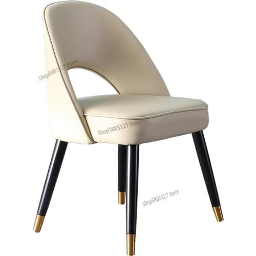 Simple Nordic Dining Chair Light Luxury Chair Home Backrest Modern Net Red Desk Dresser Makeup Chair Leather Solid Wood