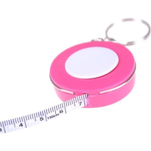 Mini Cute Tape Measure With Key Chain Plastic Portable 1.5m Retractable Ruler Centimeter/Inch Tape Measure