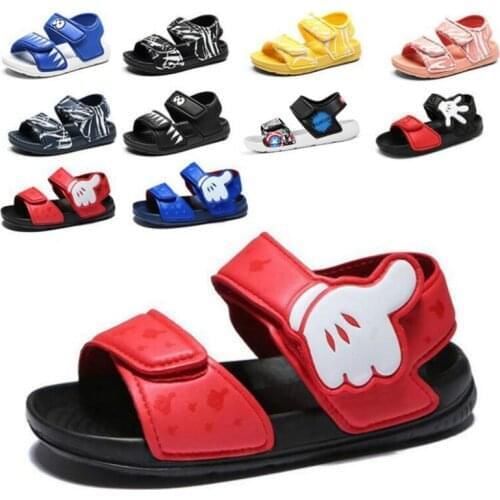 2021 Disney Summer New Soft Non-Slip Beach Shoes Spiderman Mickey Open Childrens Sandals Wild Boys Girls Kids Casual sneaker