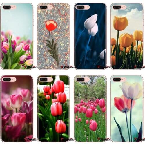 Silicone Case Tulip illustration Flowers For Huawei Nova 2 2i 3 3i Y3 Y5 Y6 Y7 Y9 Prime 2015 2016 2017 2018 2019