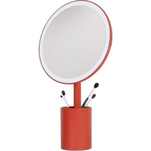 Dressing Mirror Cosmetic Mirror Pen Holder Storage Large round Mirror Smart Fill Light Adjustment Angle Professional Mirror