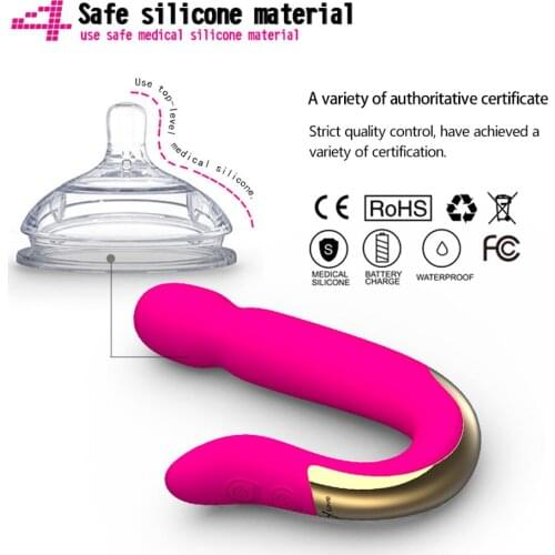 U-Shape Vibrator Double Penetration Dual Vibrating Sex Toy For Women Dildo Vibrator G-spot Clit Stimulate Anal Plug Sex Product