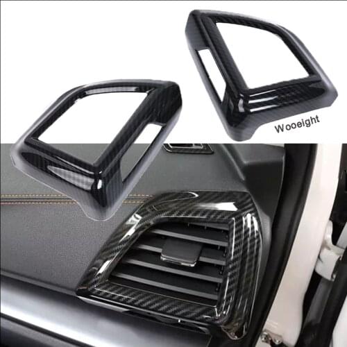 2Pcs Left & Right Carbon Fiber Dashboard Side Air Vent Outlet Cover Car Interior Overlay Trim Fit For Subaru Crosstrek XV 2018