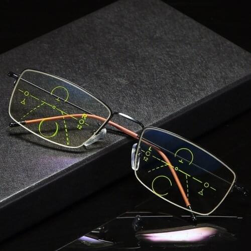 Ultralight Multifocal Progressive Reading Glasses Anti Blue Light Presbyopic Eyewear Far And Near Magnifier +1.0 +1.5 +2.0 +3.5