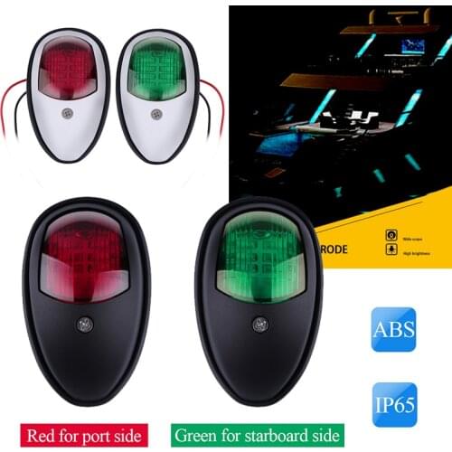 Mayitr 2pcs Waterproof Boat Navigation Light 8 LED Green&Red Starboard And Port Side Light DC 12-24V For Boat Yacht Skeeter Car