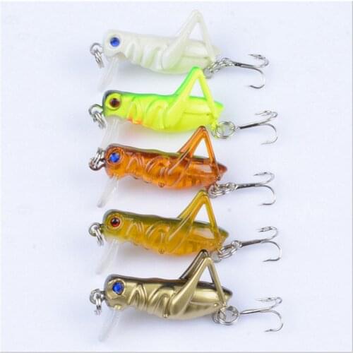 1Pcs 40mm 3g Flying Jig Wobbler Fishing Lures Grasshopper Insects Hard Bait Lifelike Artificial Baits Bass Swimbait Pesca