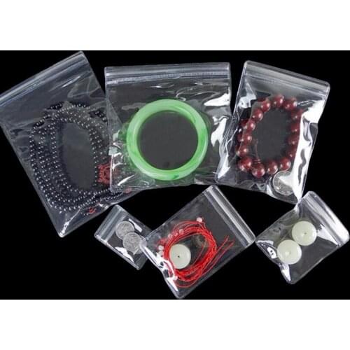 100pcs Self Sealing large Plastic pvc Zip Lock Bag Thick Clear Ziplock Earrings Jewelry Packaging pvc Bag