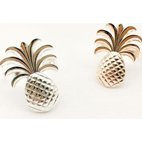 12PCS/metal alloy pineapple electroplating napkin ring table top decoration for hotel wedding banquet and party venues