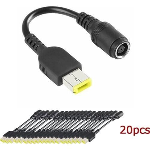 20pcs DC Square USB Plug Female To 7.9x5.5mm Male Power Adapter Converter Connector Cable Cord for Lenovo Thinkpad Charger
