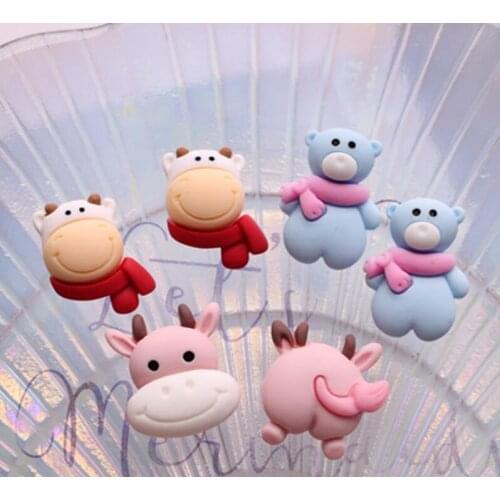 20pcs/lot Flatback Flat back Resin Bear animal Cabochons Scrapbooking Embellishment For Hair Bow Center Accessories DIY Crafts