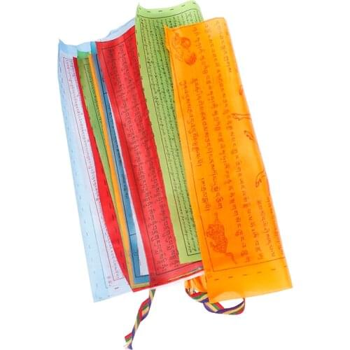 3.5m 10 Sheets 5Colors Religious Flags Tibetan Buddhist Supplies Prayer Flag