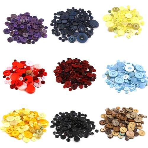 300-660 PCs Round Resin Sewing Buttons Scrapbooking Solid Random Mixed Color Button DIY Clothes Dolls Crafts Garment Accessories