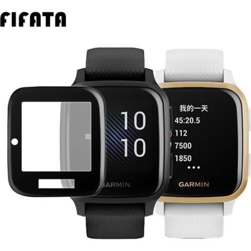 FIFATA 3D Curved HD Clear Screen Protector For Garmin Venu SQ VenuSq Smartwatch Full Coverage Protective Film Composite Material