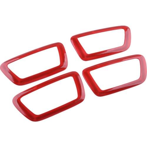 4Pcs/set Car Red Inner Front & Rear Door Handle Bowl Cover Frame Trim Fit for Toyota Tacoma 2016 2017 2018 2019 2020