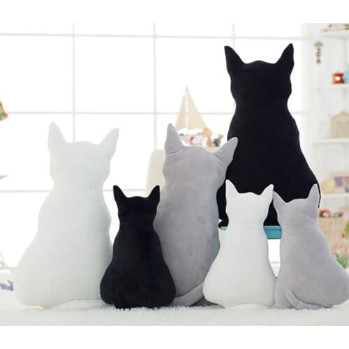 45/70 cm Back Shadow Cat Silhouette Plush Animals Doll Toys Soft Stuffed Pillow Newborn Cushion Doll Bedding For Adults Kids