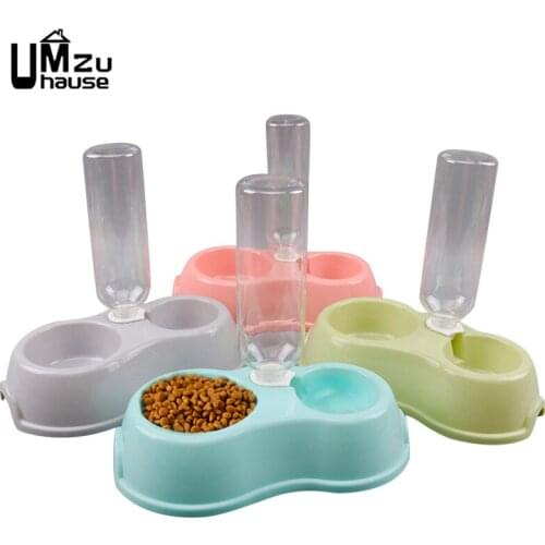 Pet Feeding Bowls Drinking Water Bottle Products Dogs Cat Supplies Automatic Kitten Puppy Feeders Plastic Food Storage 500ml Cup