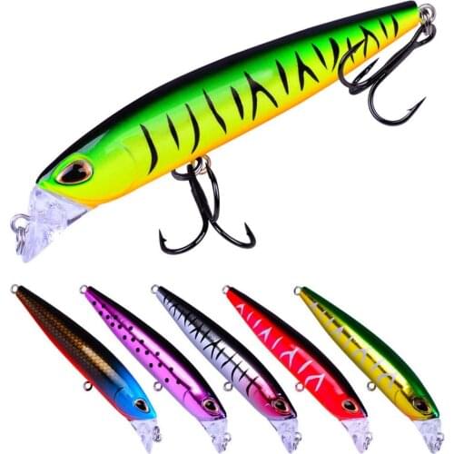 6PCS Fishing Minnow Fish Bass plastic lure hook baits 9.5m/10.4g