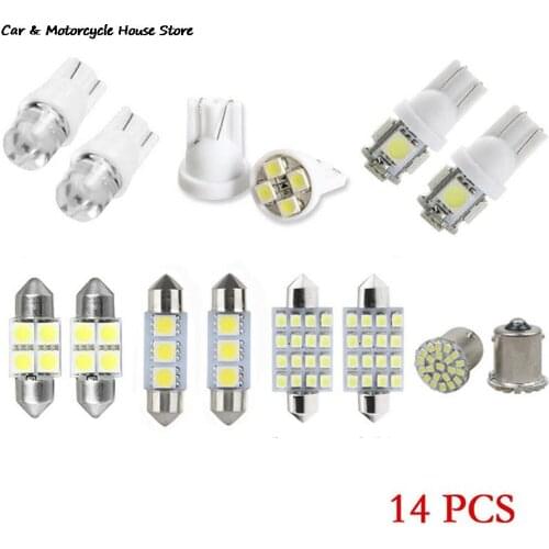 Hot Sale 14Pcs LED Interior Package Kit For T10 36mm Map Dome License Plate Lights