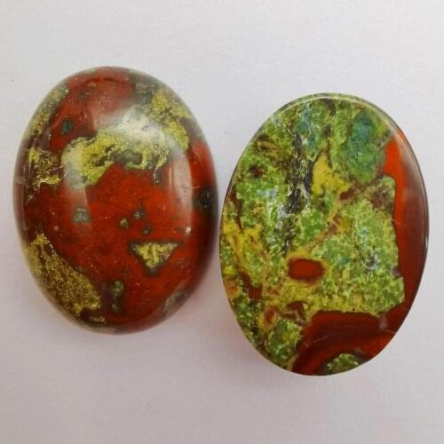 30x22MM Natural Dragon Blood Stone Bead Oval Cabochon CAB GEM Jewelry Making (2pcs/lot) H200