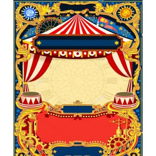 Circus decoration party frame tent Backgrounds polyester or Vinyl cloth High quality Computer print birthday backdrop