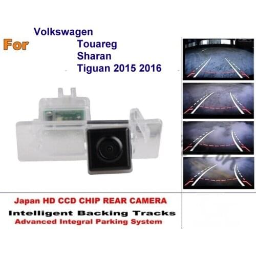 For Volkswagen Touareg Sharan Tiguan 2015 2016 Intelligent Parking Tracks CCD Backup Reverse Car Rear View Camera