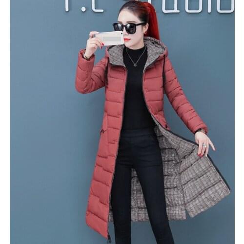 Double 2 Sides Women Winter Jacket Hooded High Quality Long Padded Female Coat Warm Outwear Ladies parka Solid