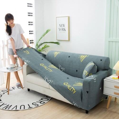 Printing Stretch Elastic Corner Sofa Cover Protector Modern Polyester Sofa Couch Anti-dust Slipcovers 3 Seater For Living Room