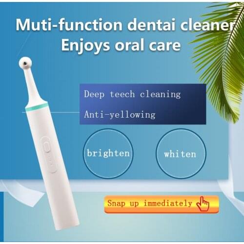 Electric Teeth Cleaner Remove Dental Stain & Tartar Oral Odor 30-60s Teeth Whitening Enamel Safe 3 Modes 4 Brush Heads