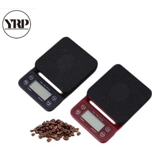 YRP Coffee Scale Portable High Precision LCD 3kg 0.1g Electronic Drip Coffee Scale With Timer Digital Kitchen V60 barista tools