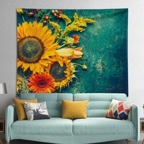 Background cloth hanging cloth sunflower net red homestay decoration room dormitory bedroom rental room background wall tapestry