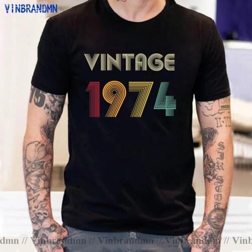 Vintage 1974 T shirt men Retro Born in 1974 T-shirt male Legendary 1974 Birth Year Tee Fathers day 46th Birthday gift tee shirt