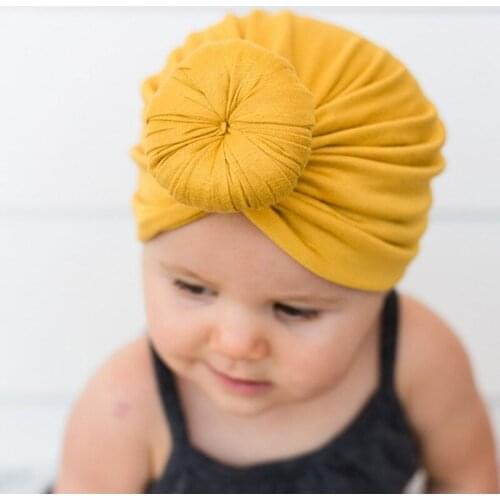Baby Products Newborn Headscarf Hat Children Turban Toddler Head Bandanas Solid Color Knot Headgear