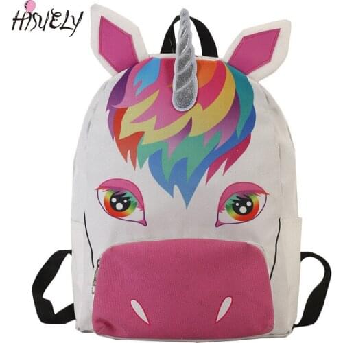 New Women Canvas Backpack Unicorn Children Backpack School Backpacks Schoolbag For Teenagers Girls Travel Backpacks Female Bag