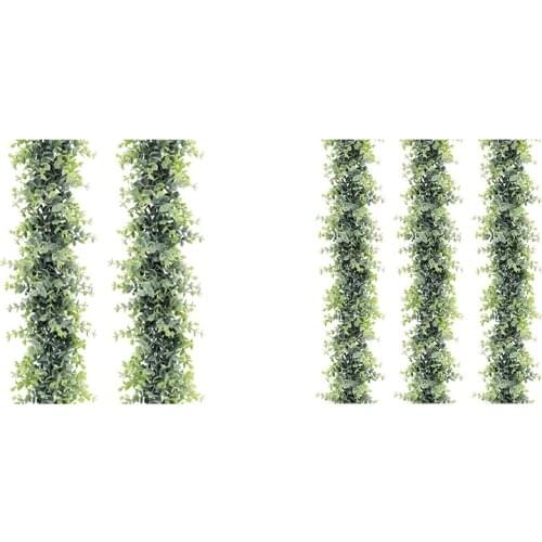 New Artificial Garland, Artificial Vines Faux Eucalyptus Greenery Garland Wedding Backdrop Arch Wall Decor, 6 Feet