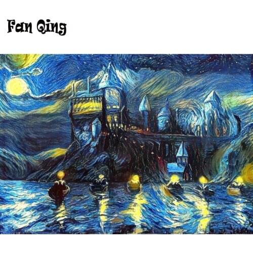 Van Gogh Diy Diamond Painting 5d Interesting Famous Painting Embroidery Rhinestone Mosaic Home Decoration Castle