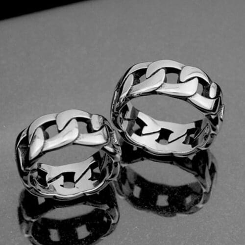 Mens Womens Luxury Stainless Steel Chunky Ring Fashion Steampunk Style Ring Jewelry Independent Jewelry Valentines Day Gift