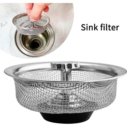 HOT Kitchen Sink Strainer Sink Stainless Steel Bathroom Filter Basin Hair Catcher Stopper Floor Waste Male Kitchen Drains Sink
