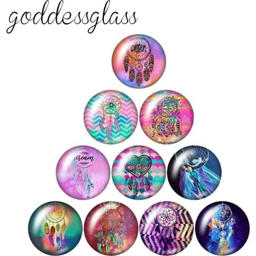 Fashion Beauty Dreamcatchers 10pcs 12mm/18mm/20mm/25mm Round photo glass cabochon demo flat back Making findings ZB0985