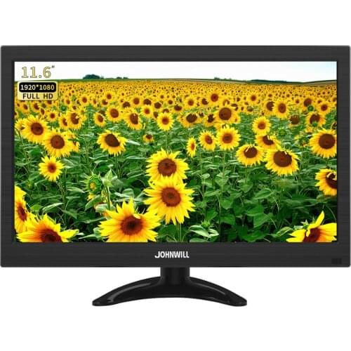 Johnwill 12''1920x1080P HD Portable Display for PS5 Macbook Pro Home Security System with HDMI VGA Interface LCD Gaming Monitor