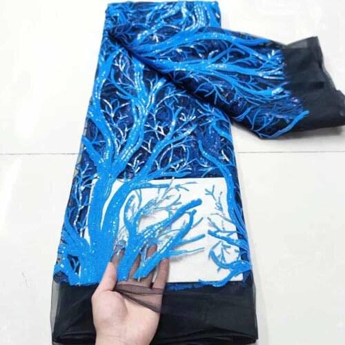 New Lace Fabric Sequin Embroidery French Tulle Mesh DIY Design Party Dress Fashion Skirt Tube Top Camisole 5 Yards Wholesale