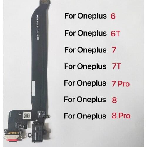 New For Oneplus 5 A5000 5T A5010 6 6T 7 7T 8 Pro USB Charging Port Board Flex Cable Connector with Earphone Audio Jack