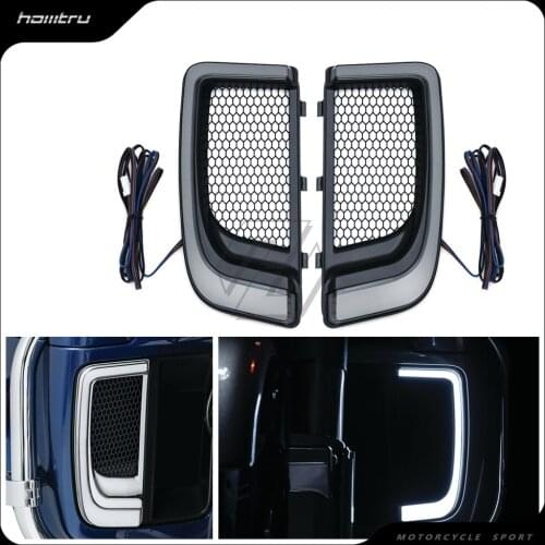 Motorcycle LED Fairing Lower Grills Turn Signal Light Case for Harley Touring and Trike Model 2014-2020