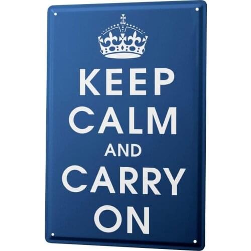 SINCE 2004 Tin Sign Metal Plate Decorative Sign Home Decor Plaques Sayings Keep Calm and Carry on Crown Dark Blue Metal Plate