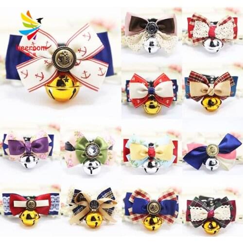 Pet dog cat collar dog jewelry cat collar adjustable shoulder strap pet dog bow tie bell puppy dog bow tie dog pet supplies