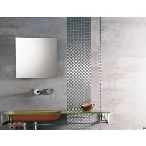 Silver brushed stainless steel metal mosaic tile DIY wall paper for kitchen backsplash