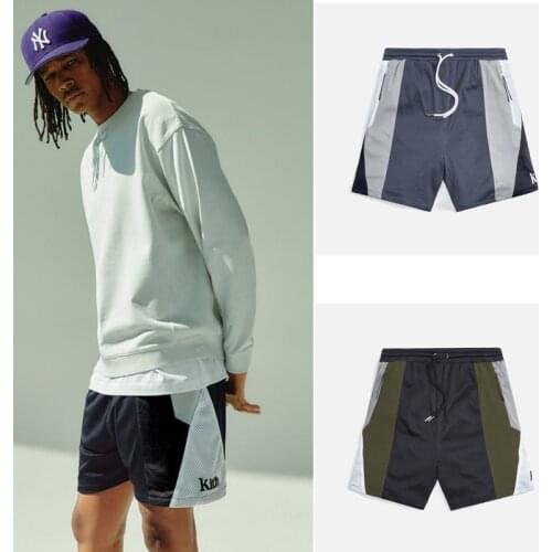 Fashion Mens Mesh Shorts Summer Gym Fitness Training Sports Shorts Fashion Splice Leisure Breathable Male Embroidery Shorts